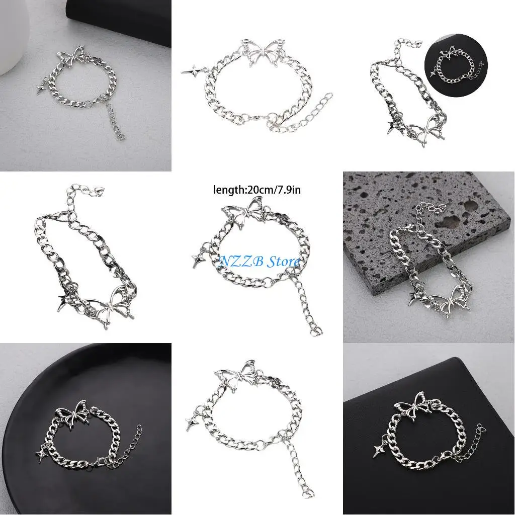 

T21F Stylish Butterfly Wristband Versatile Handchain Birthday Gift