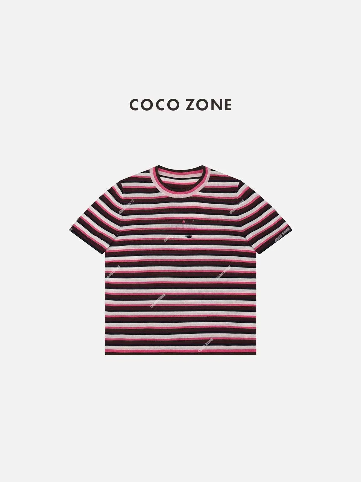 

Casual Stripe Knitwear round Ne ort Sve Women's Base irt Versatile Comfortable Wool Blend Spring Faion ZONE