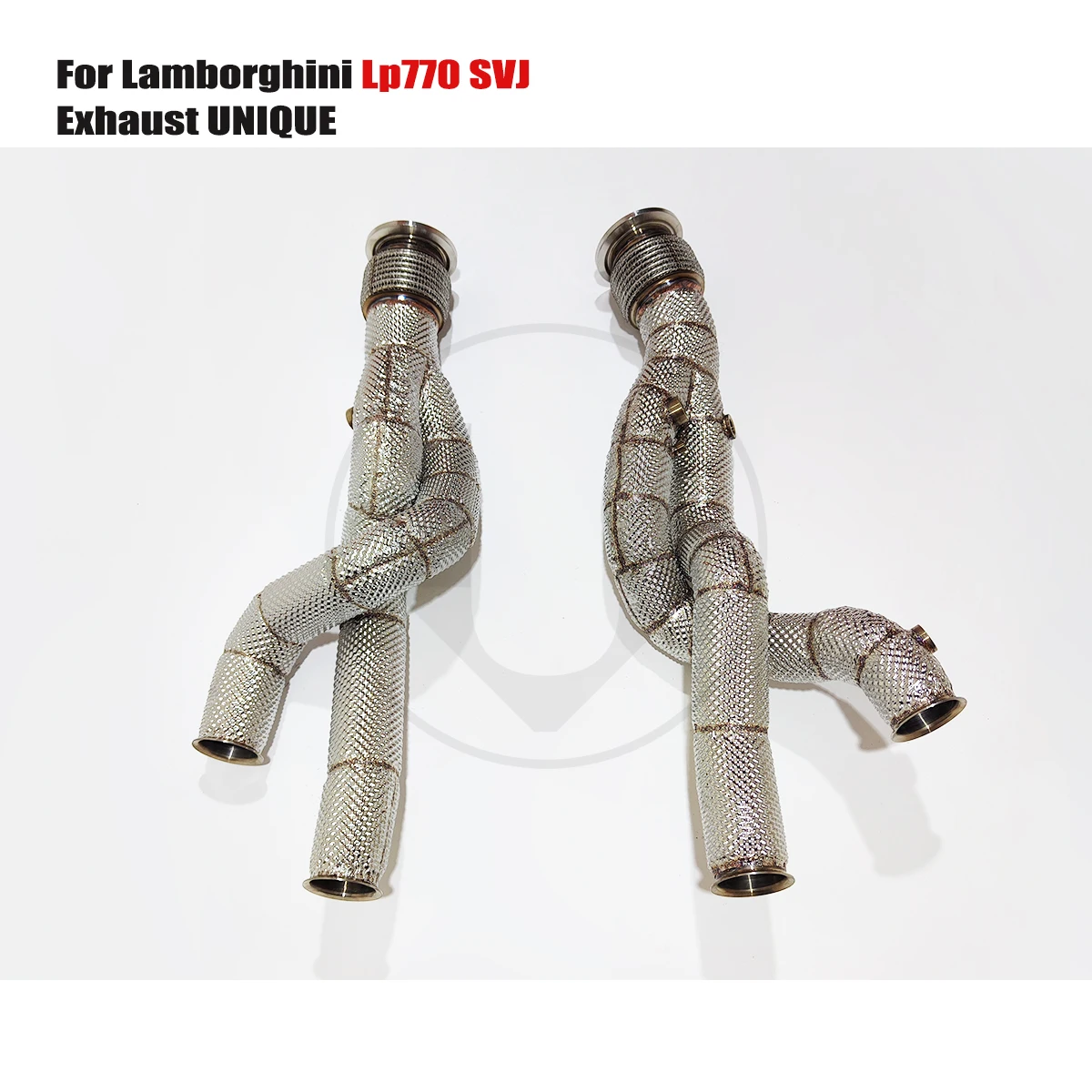 UNIQUE Designs Lamborghini LP770 SVJ V12 6.5L ss304 stainless steel sports with heat shield metal catalytic  Downpipe