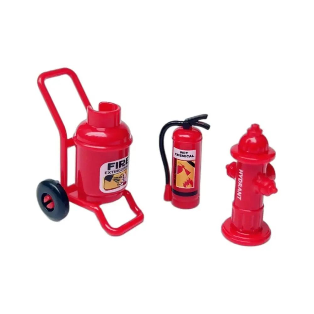 Plastic Dollhouse Mini Fire Extinguisher Acrylic Fire Hydrant Dollhouse Miniature Scene Props Gas Tank