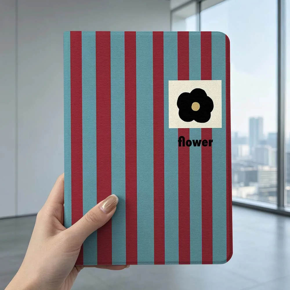 Flower Red Blue Pen Tray For Xiaomi Poco Redmi Pad 8 2 4 C1 6 6S 7 7S SE 9.7 14 11 11.2 12.1 12.5 Inch Tablet Case