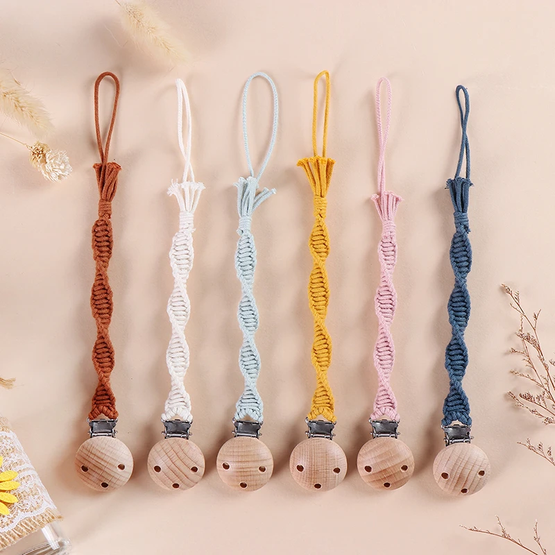 

Baby Pacifier Clip Chain for Soothers Baby Beech Soother Clip Hand Knitted Nipple Dummy Holder New Born Baby Accessories Gifts