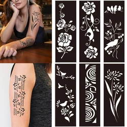 Self Adhesive Template Tattoo Hollow India Henna Tattoo Body Art Paint Tattoo Stencil New Women Beauty Wedding Makeup Fashion