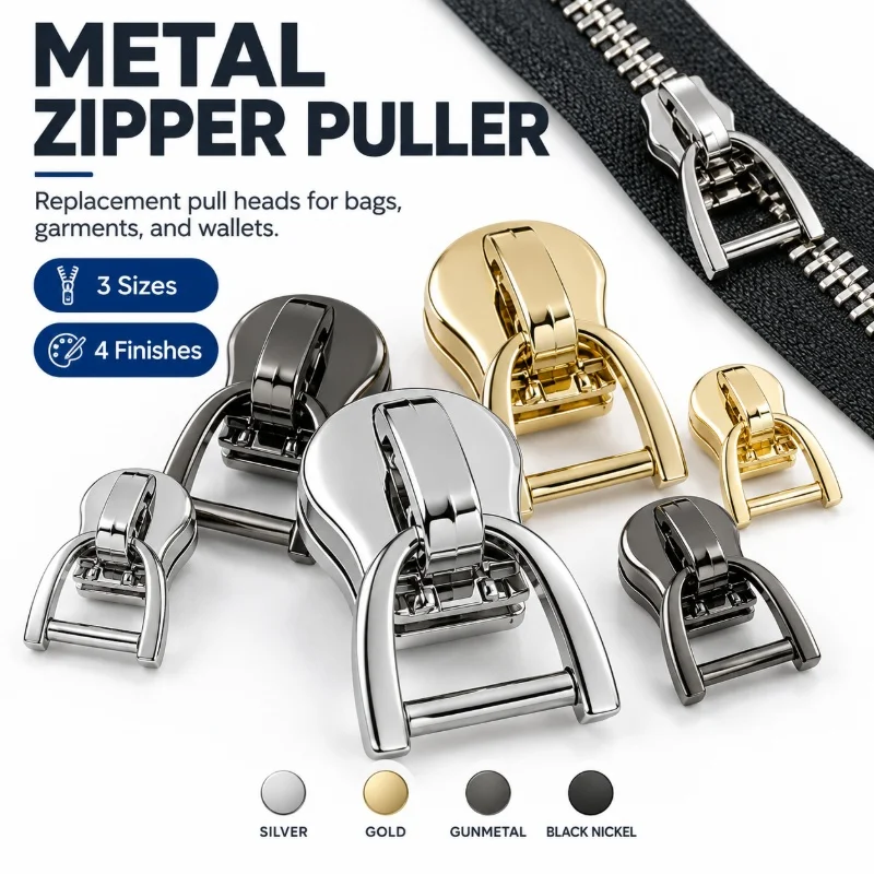 10-50Pcs 3# 5# 8# 10# D Ring Metal Zipper Sliders Bag Zip Puller Garment Slider Head Wallet Closure Repair DIY Sewing Kit