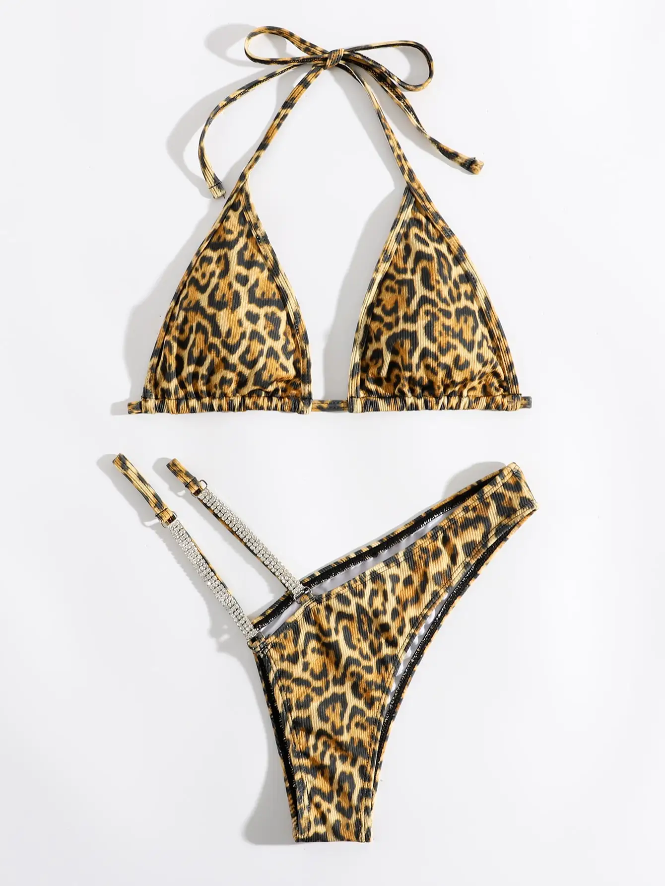 Stroje kąpielowe damskie 2026: seksowne bikini typu halter, stringi, trójkątne, z diamentami, biżuteryjne, na plażę. — zdjęcie 7