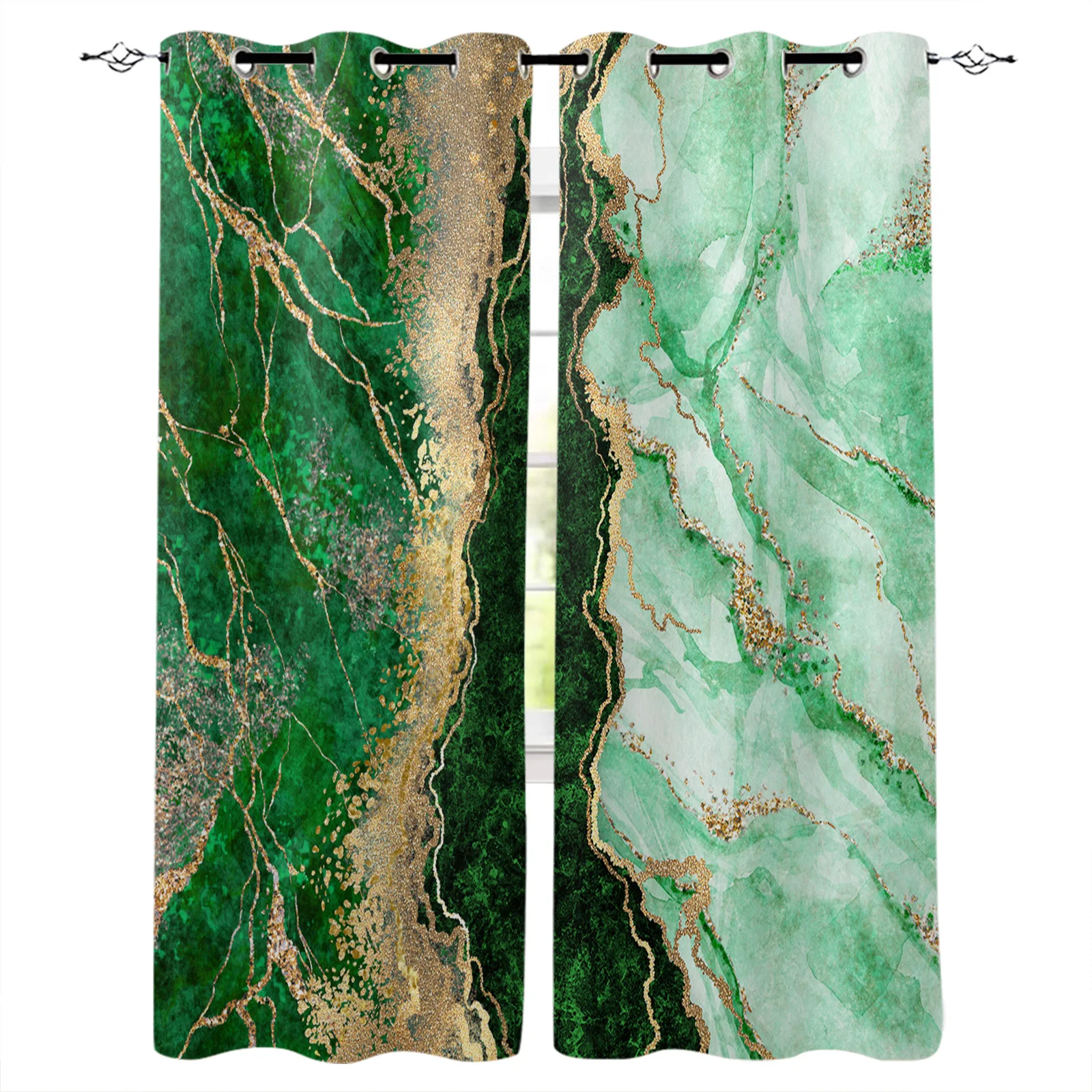 

Abstract Green Marble Curtains for Living Room Kids Bedroom Blinds Windows Curtain Balcony Hall Custom Drape Long Cortinas