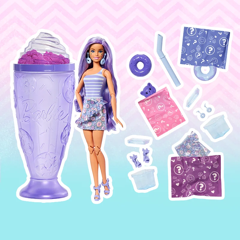 

【Стовая игрушечная версия 】Barbie Surprise Pet Milk Cap Series Набор игрушек Dress Up Girl Gift Официальная подлинная подлинная модель