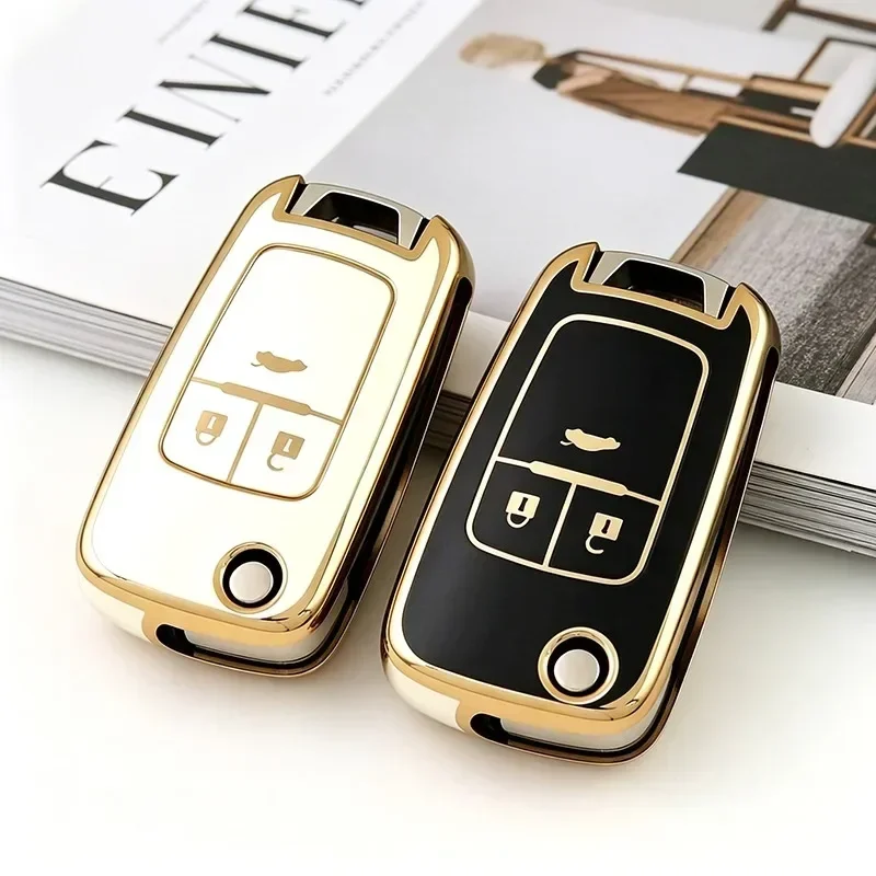 Funda de TPU para Llave de Auto con 3 Botones para Buick/Opel, Chevrolet Cruze, Epica, Lova, Camaro, Impala, Aveo, Malibu, Sail, Orlando