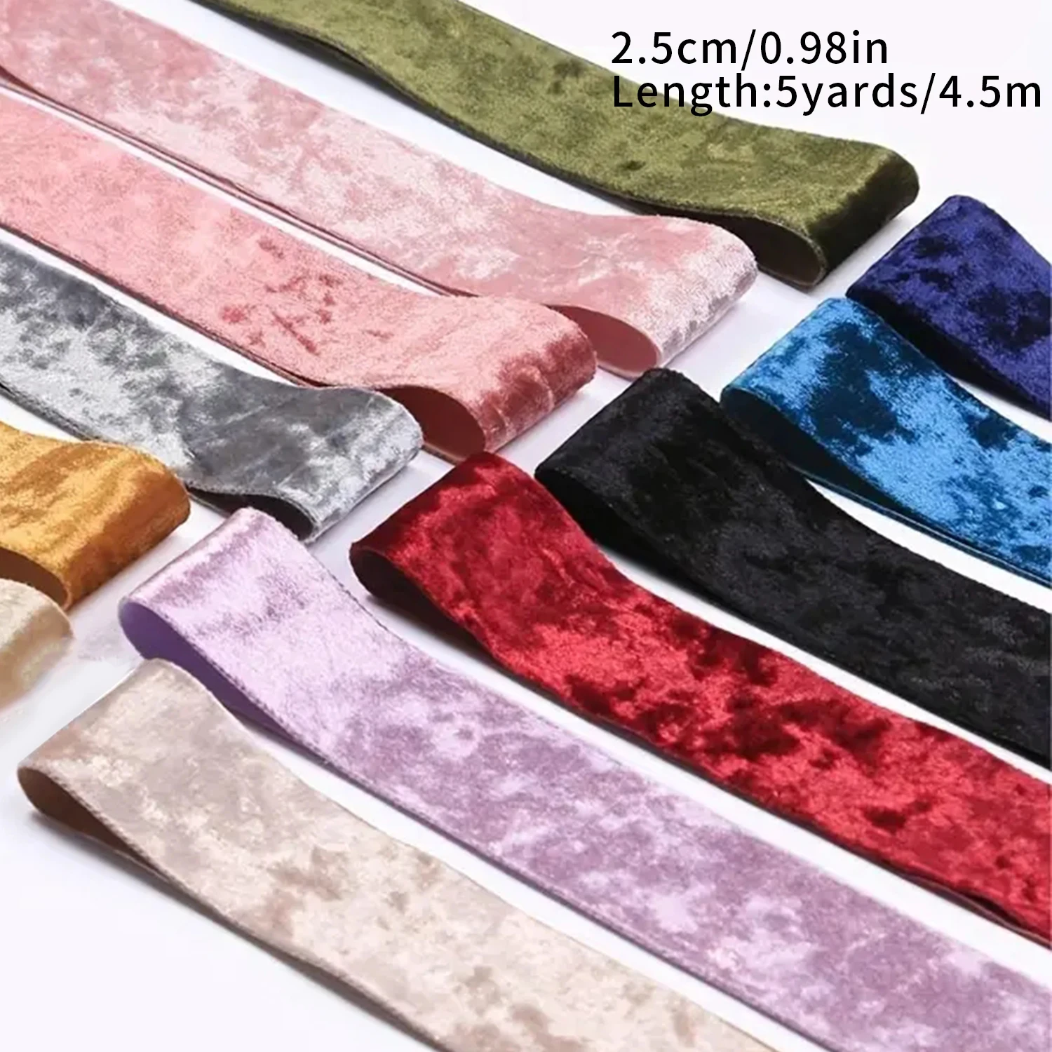 Breite: 6–25 mm, 5 Yards Samtband für Geschenkverpackungen – einseitiges beflocktes Klebeband, weihnachtliches dekoratives Band, DIY-Bastelbedarf – Detail 8