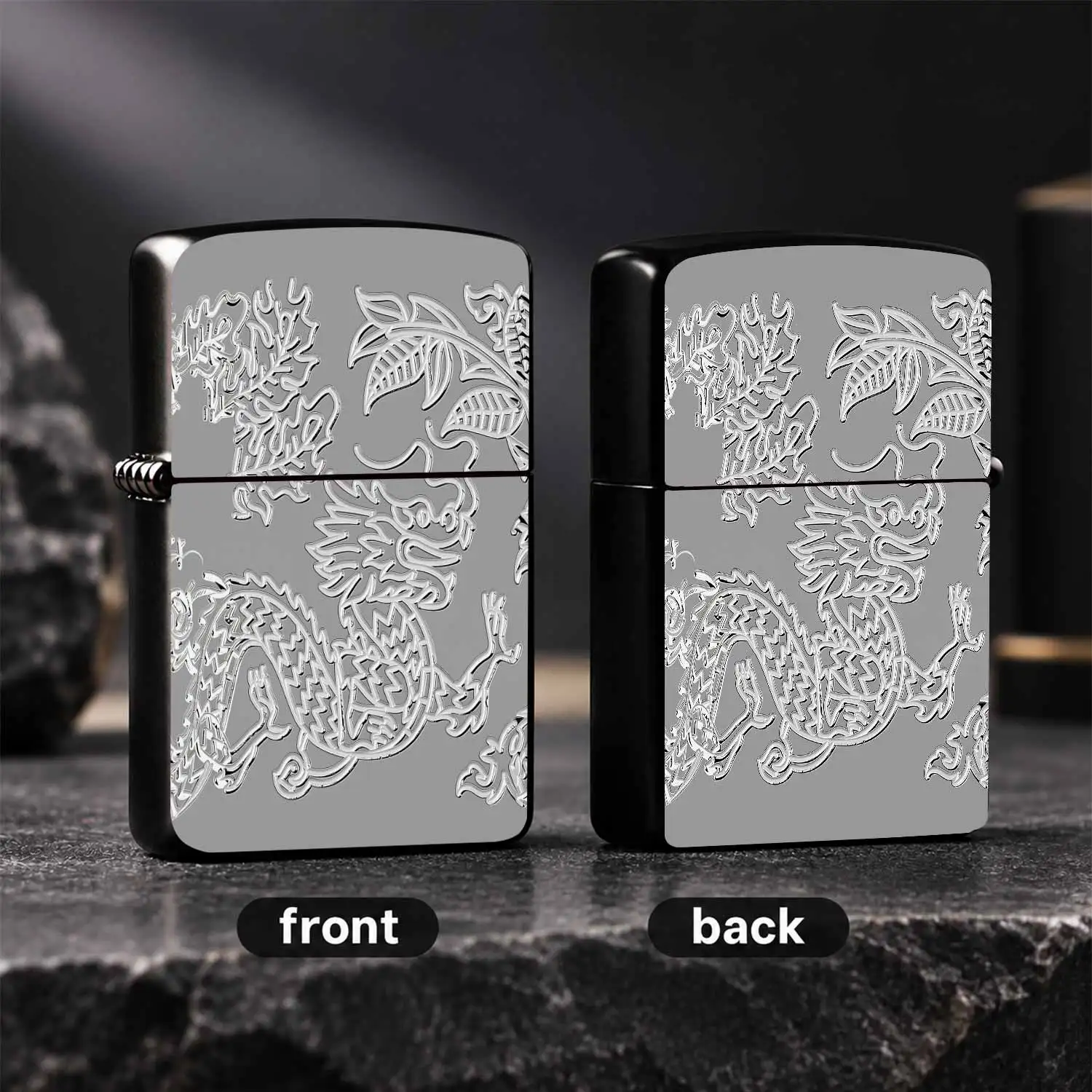 Exquisite Relief Dragon Pattern Lighter, Stylish PORTABLE Daily Use Accessory, Ideal for Casual Gatherings, Outdoor Trips, Daily Carry, Gifting to Friends and Family, Delicate Aesthetic Oriental Style, Smooth Grip, Sui A Humorous And Intere