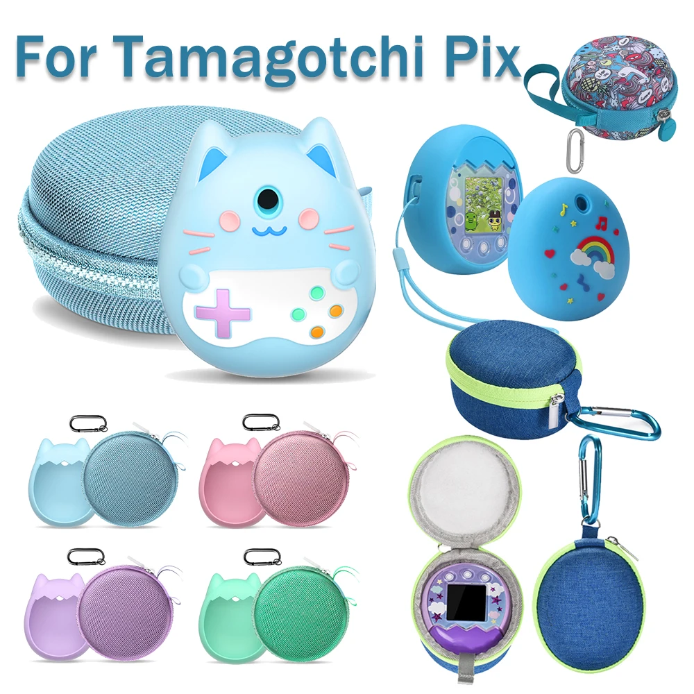 Silicone Cover Case for Tamagotchi Pix Cute Cartoon Protective Cover Storage Bag Carrying Box For Tamagotchi Pix Kids Toys Gifts