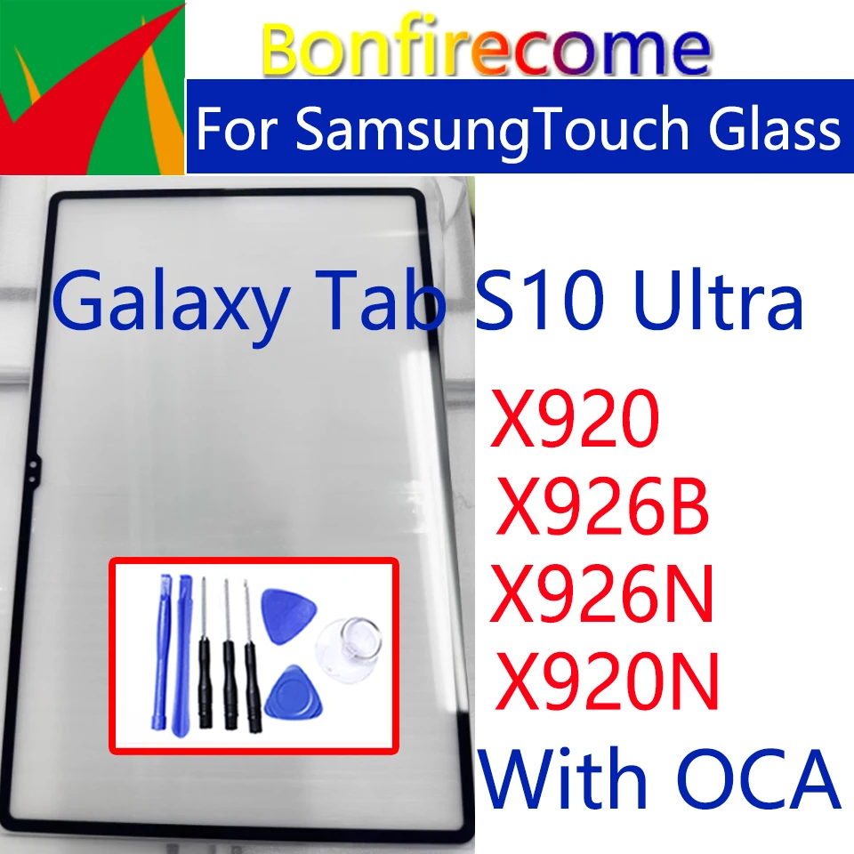 For Samsung Galaxy Tab S10 Ultra X920 X926B Touch Screen Panel Tablet S10Ultra Front Outer LCD Glass Lens With OCA