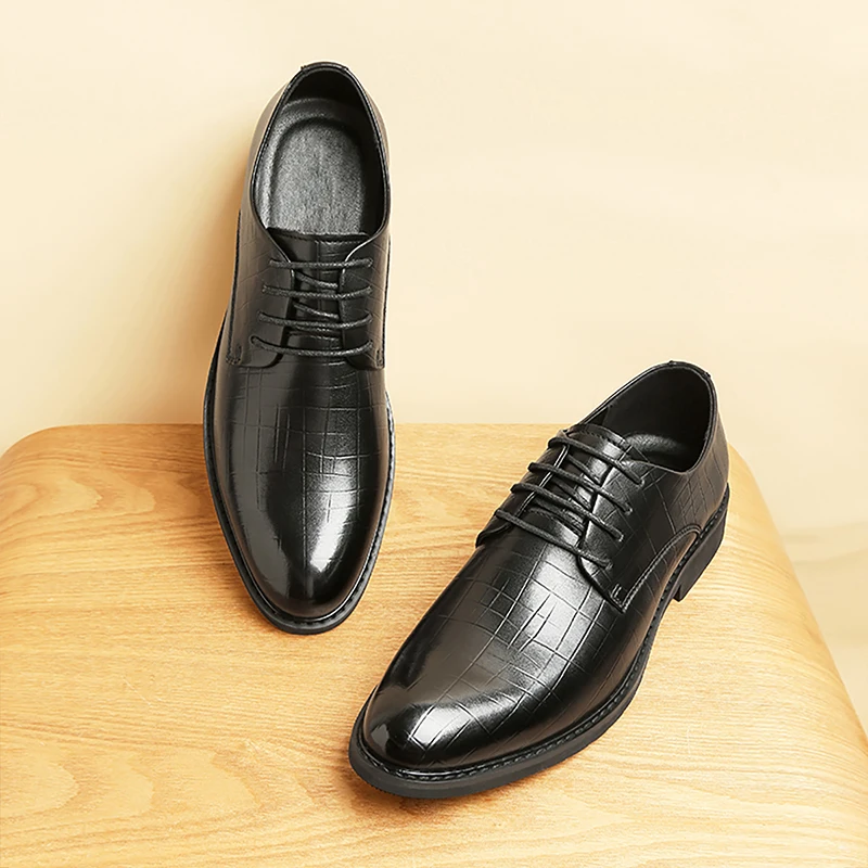 

Men's Genuine Leathe Oxford Comfortable Dress Shoes Originals Lace Up Formal Business Casual Daily Derby Shoes for Male