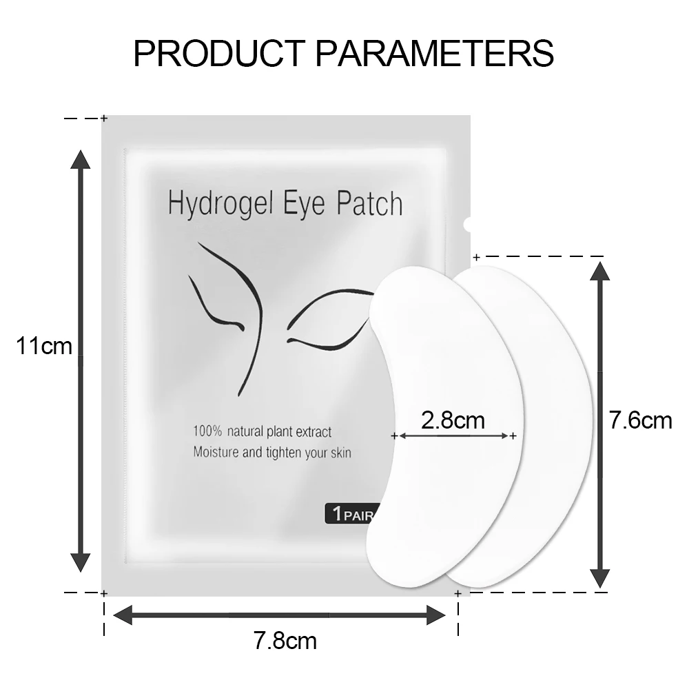 50 Pairs Eyelash Extension Patch Hydrogel Patches Makeup Lash Extension Under Eye Patch Pad Eyelash Gel Lash Pads Patches