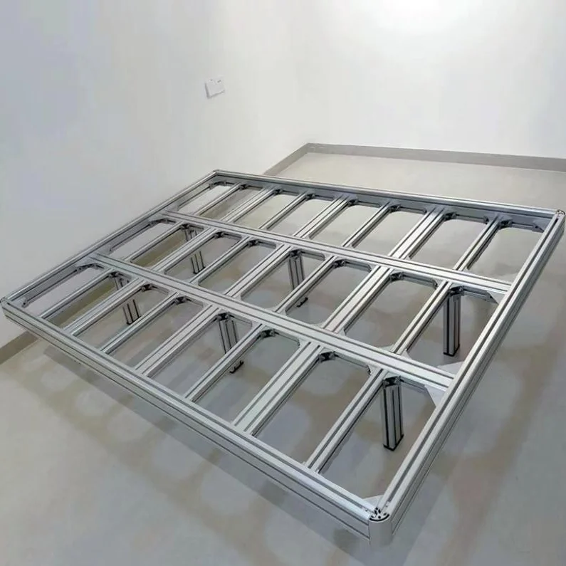 Suspended bed Master bedroom Double bed Modern simple bedside aluminum profile frame Aluminum tatami row skeleton Suspended bed