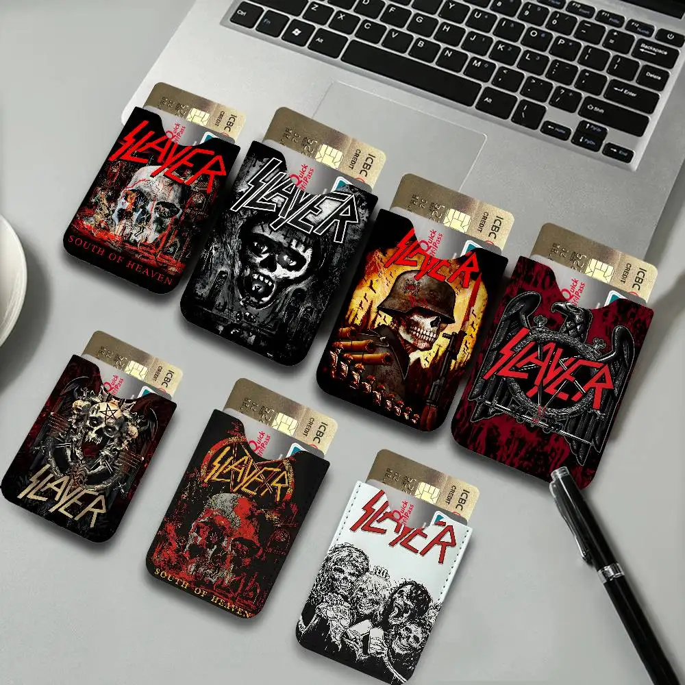 Slayer Heavy Metal Rock Band Album Creative Printed with Leather Protective Case Business Portable Letter Pattern Credit Bags
