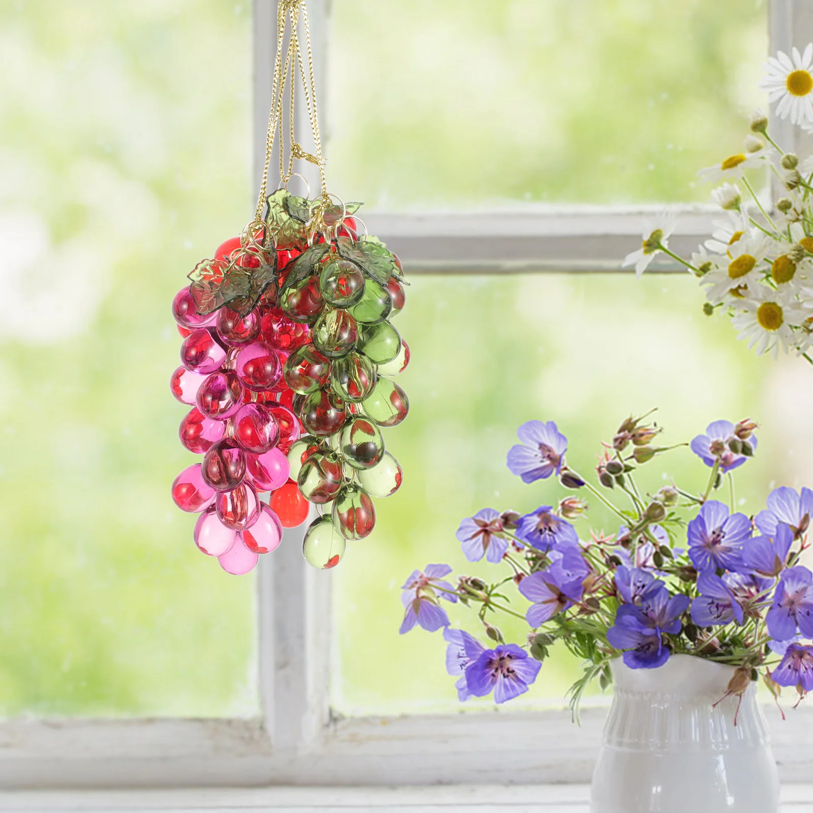 

3 Pcs Fruit Ornaments Decorative Hanging Carnival Decorations Grape Cluster Pendant Desktop