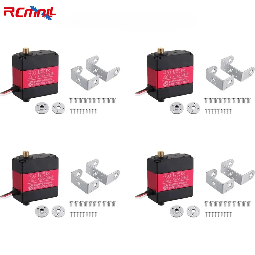 

RDS3225 25KG Robot Digital Servo High Torque 180/270 Degree Full Metal Gear IP66 Waterproof Servos with Bracket for DIY Robotic