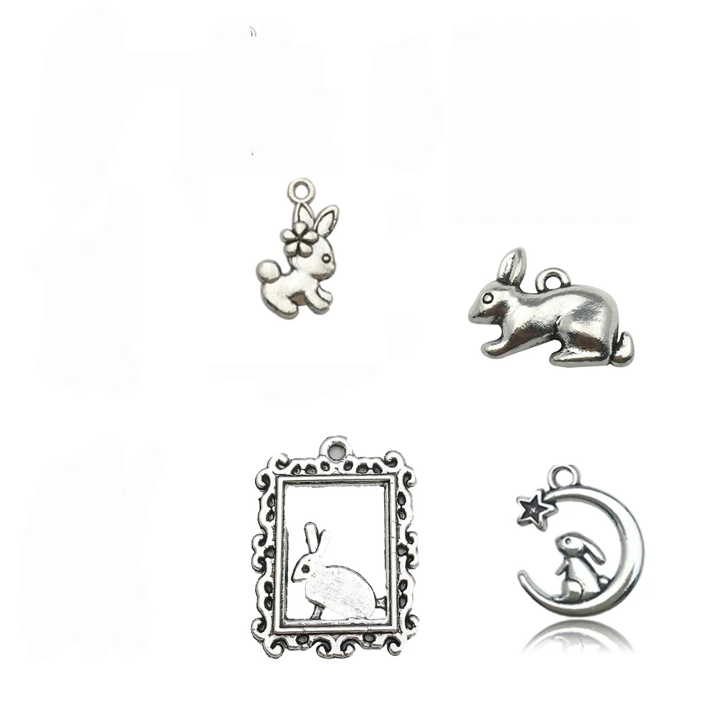 

50pcs/lot Mixed Antique Alloy Metal Retro Rabbit Hole Loose Beads For Charm Making DIY Bracelets Necklace Accessories