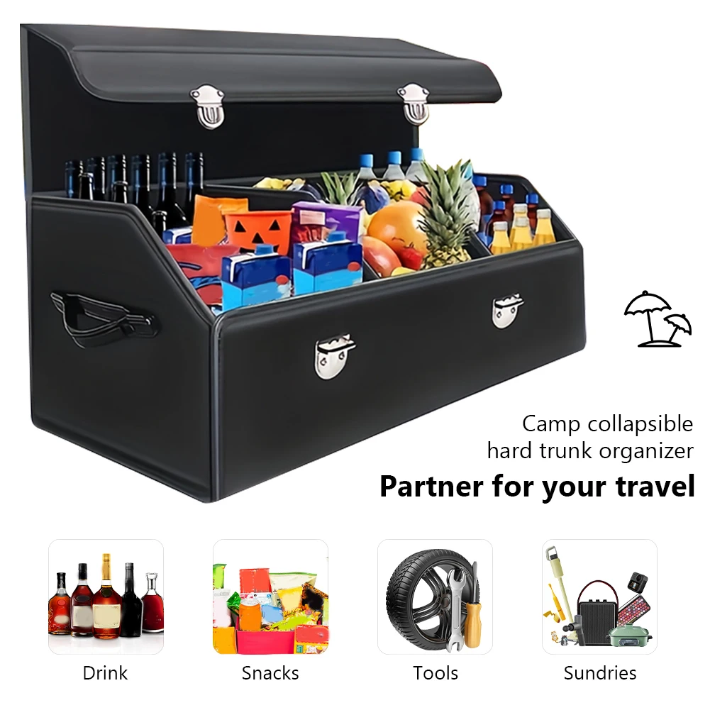 

Car Trunk Organizer Box Large Capacity Folding Auto Storage Box Multiuse Tools Storage Bag Stowing Tidying Grocery Storage Box