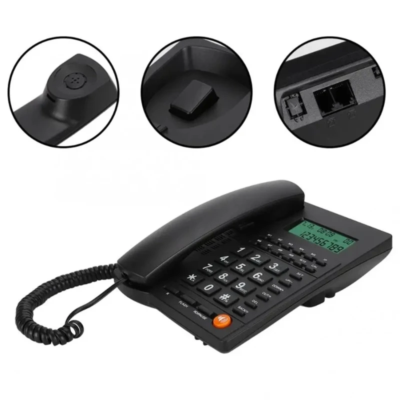 Corded Landline Phone Big Button Landline Phones with Caller Identification Fixed Telephone for Office Hotel