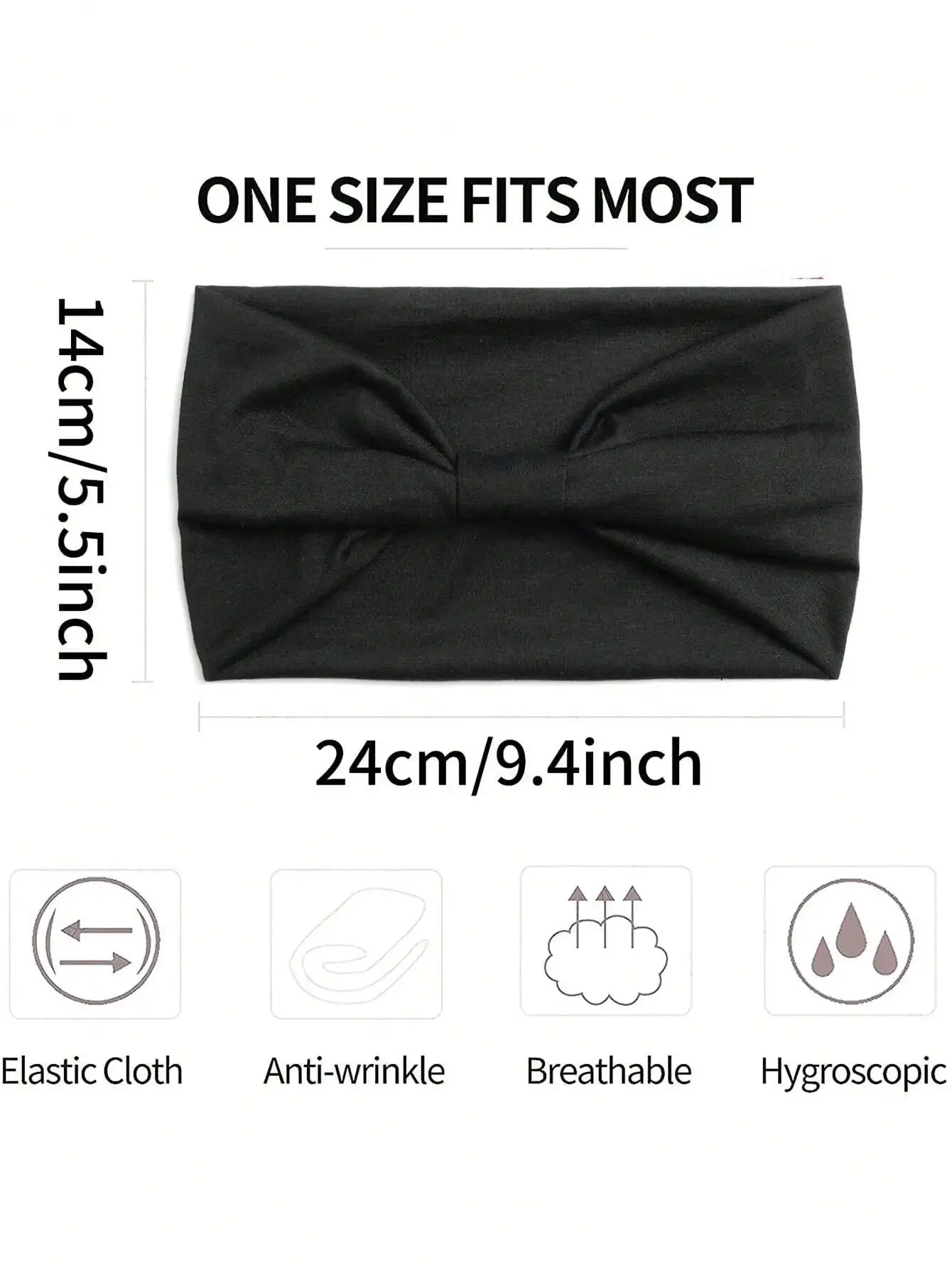 

Набор из 4 женских широких повязок на голову: эластичные, нескользящие, для спорта и йоги, с бантом