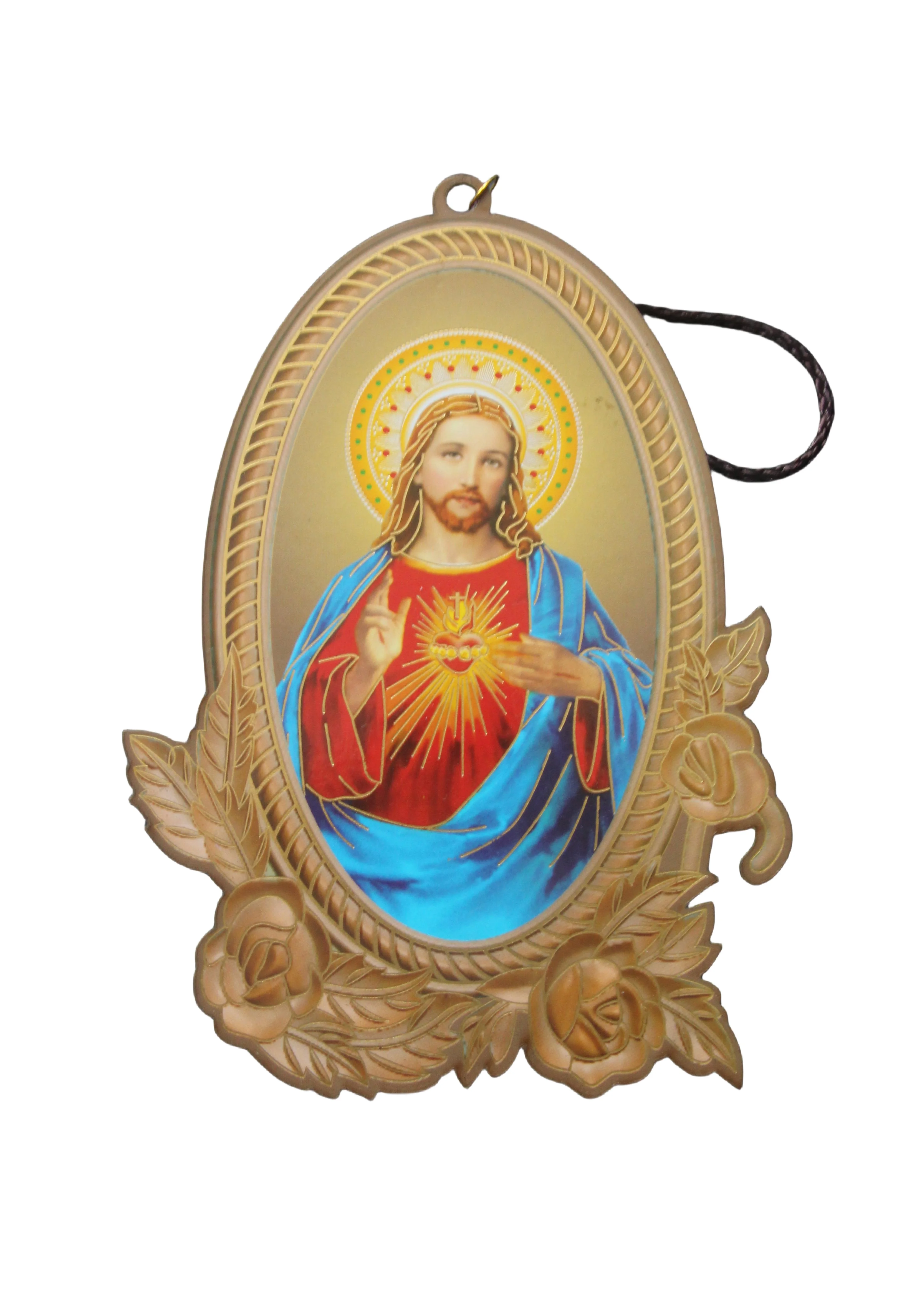 Vintage Catholic Wood Pendant Thanksgiving Easter Christmas Home Decor Artificial Wood Pendant Universal Holiday Home Decor