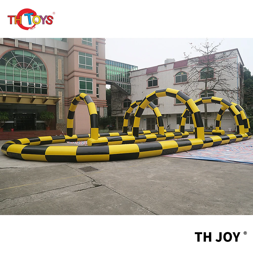 Free Air Ship To Door, Outdoor 20X10M Giant Riding Toys Bumper Car Zorb Ball Racing Court Inflatable Go Kart Race Track