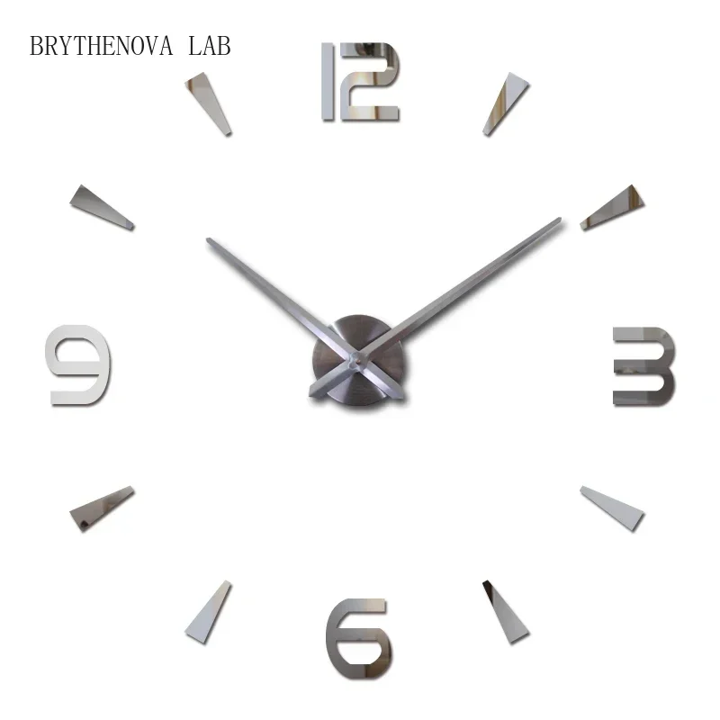 New wall clock quartz living room clocks modern Watch Design Horloge Murale Acrylic Mirror 3d Stickers