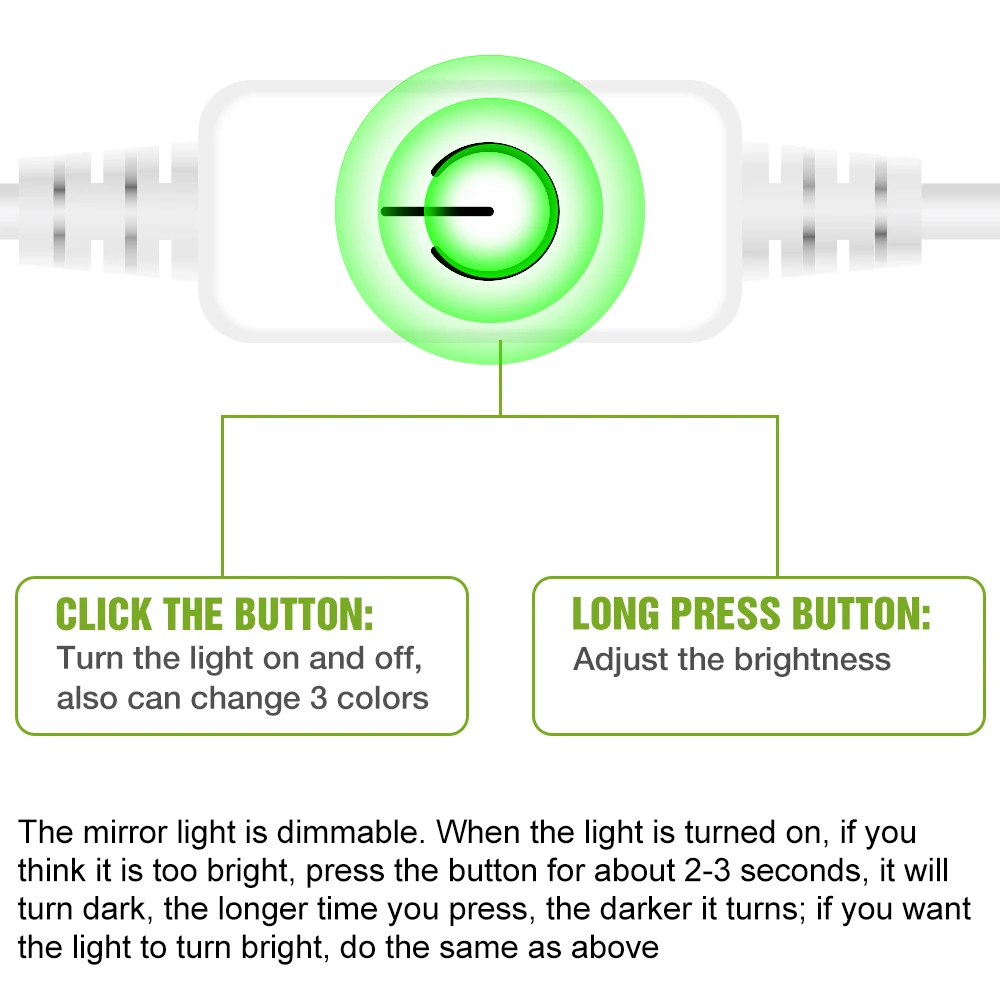 مرآة ماكياج LED ضوء لمبة الحمام منضدة الزينة مصباح لغرفة النوم مرآة الديكور ملء الإضاءة USB DC5V 3 ألوان عكس الضوء #2