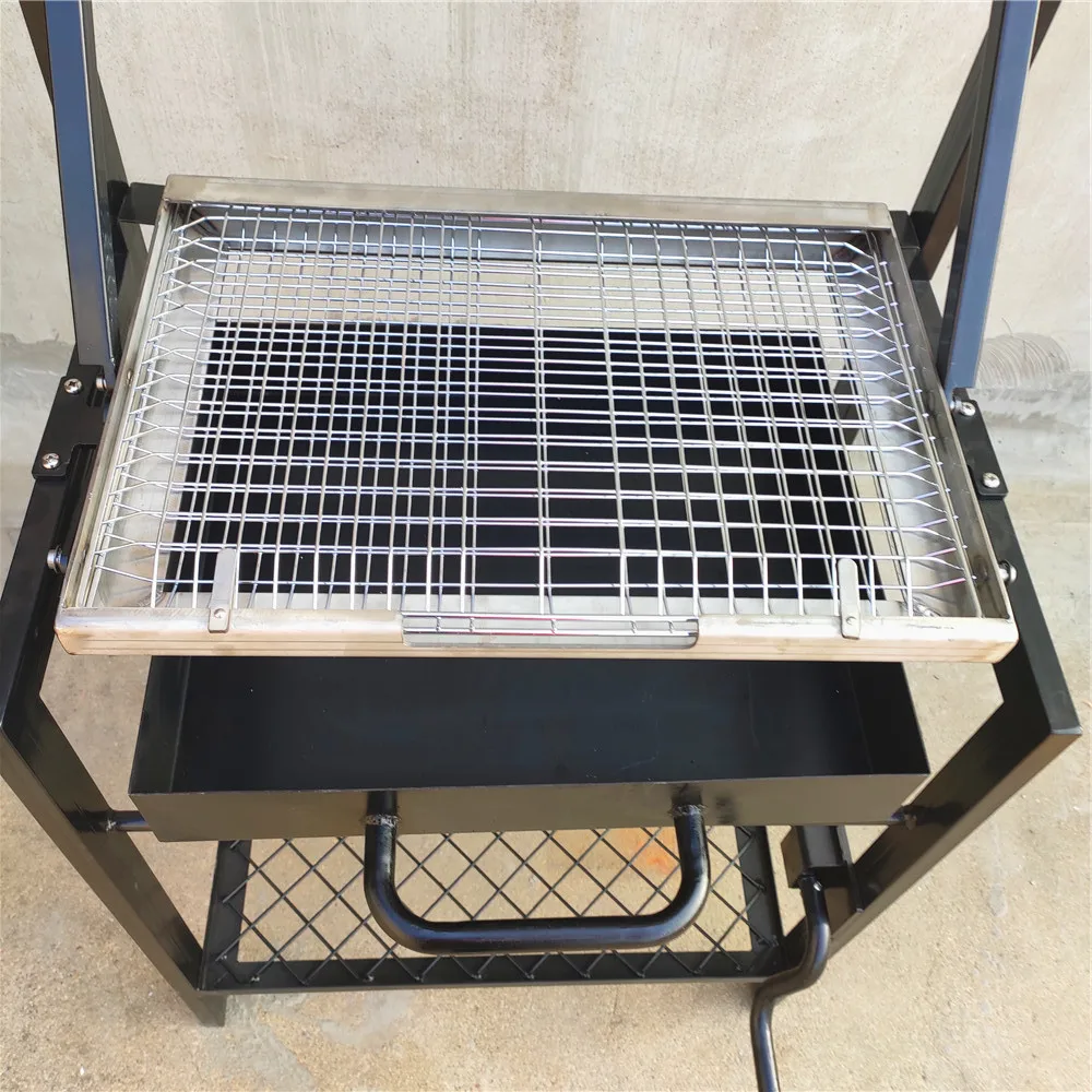 Custom Homemade Turnover Rotisserie Basket Grilling Charcoal Smoker Bbq Grill