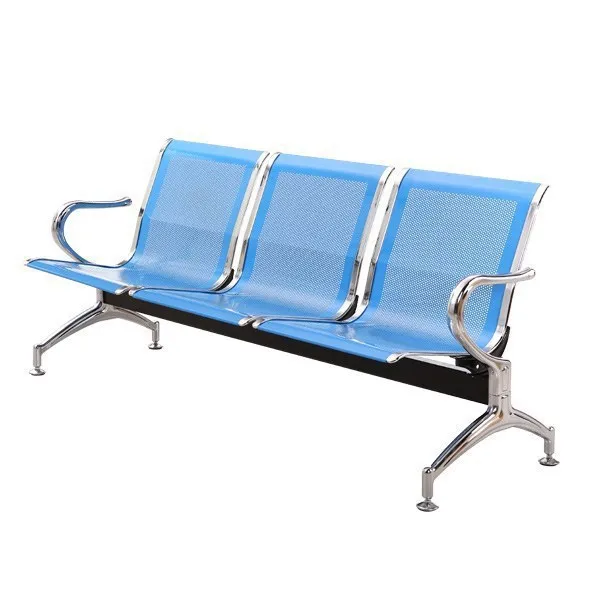Stainless Steel Waiting Chair Three Seater Row Chair Public Seating Long Bench Rest Chair For Airport Salon