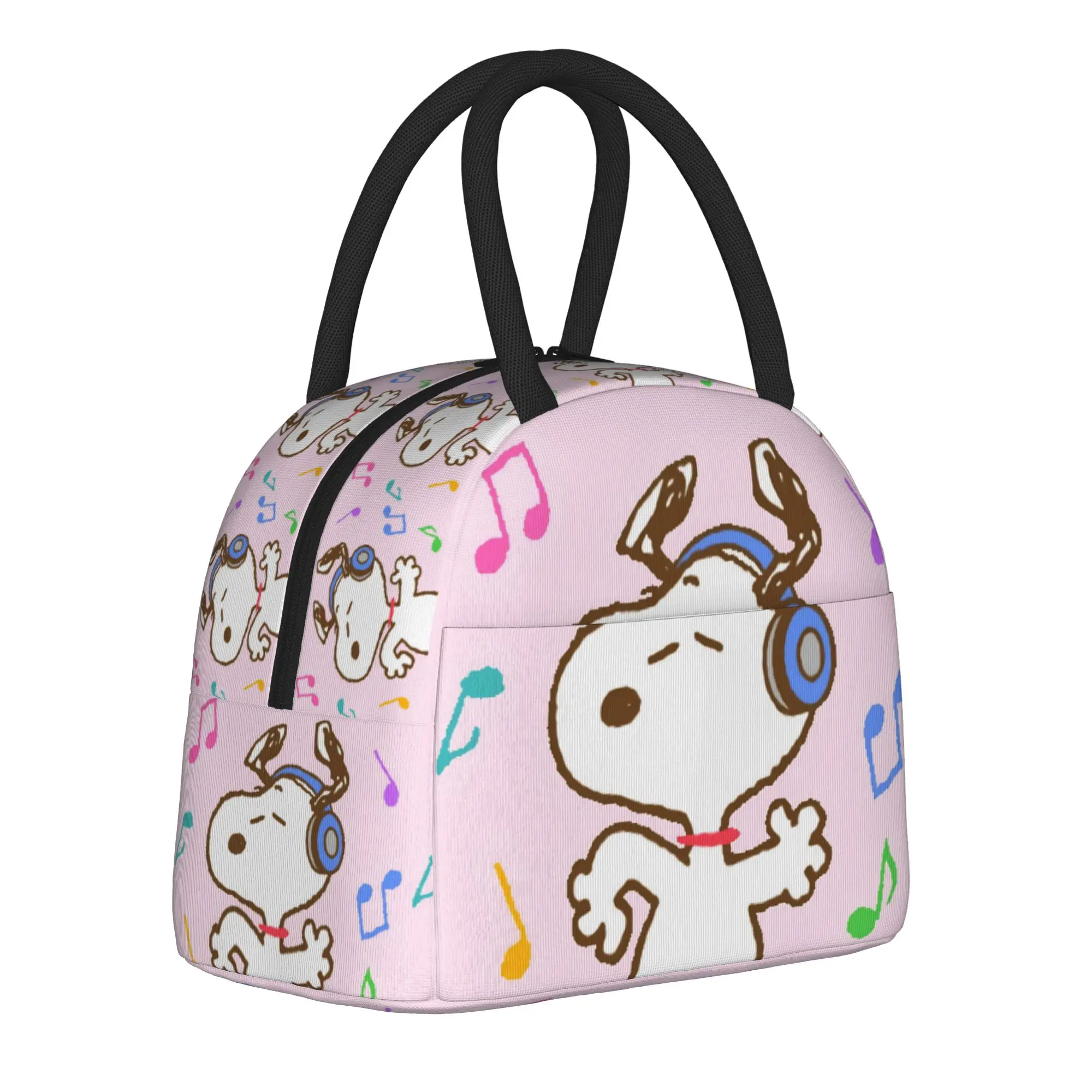 Cartoon Cute S-Snoopys Insulated Lunch Bag Large Music Lunch Container Thermal Bag Lunch Box Tote College Men Women