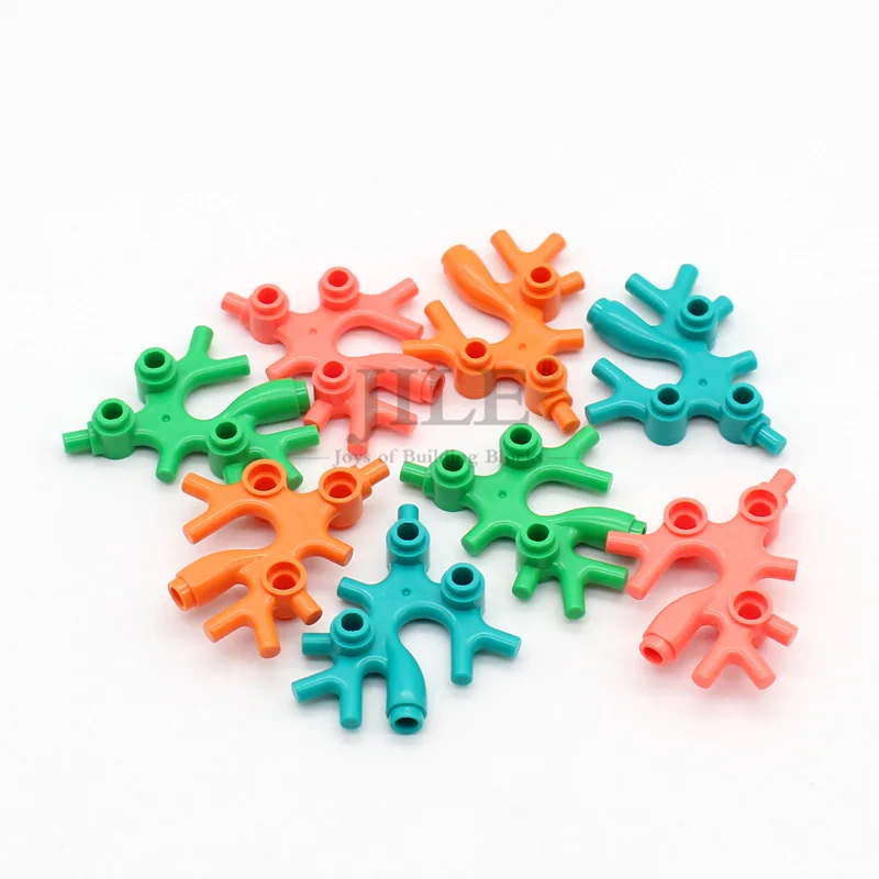 10pcs Moc Plant Leaf Thallus Seaweed Coral Sea World View Garden Accessories DIY Building Block Bricks Compatible with 49577