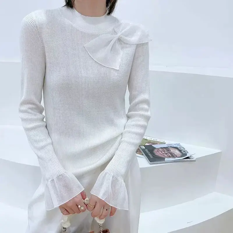 

Retro Semi-turtleneck Design-sensing Base Sweater for Women Autumn 2025 New Fashionable Sweater Long-sleeved Top