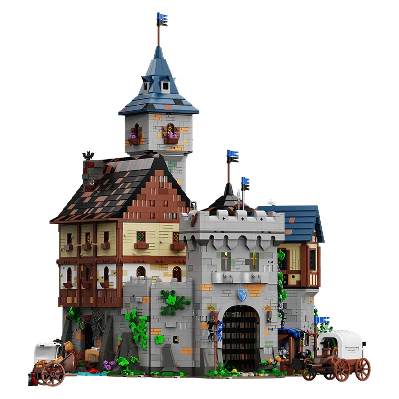 

Idea Medieval Architecture Black Hawk Castle Building Block Construction Model Brick Toy Collection For Gifts