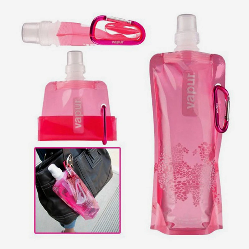 480ml Portable Ultralight Foldable Water Bag Soft Flask Bottle Outdoor Sport Hiking Camping Water Bag Folding Water Bucket