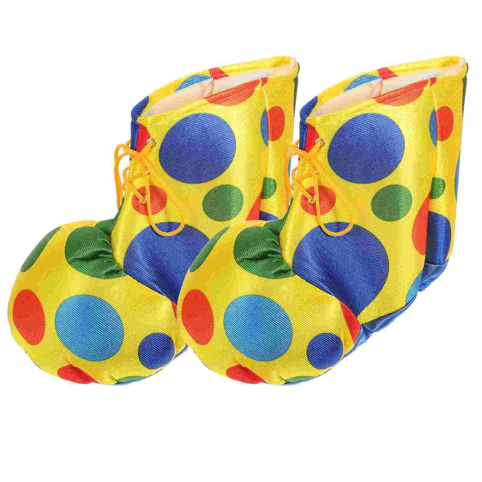 Clown Shoes Halloween Costume Large Rainbow Clown Shoes Dot Pattern Clown Boots Cosplay Clown Footwear Clown Dress Up