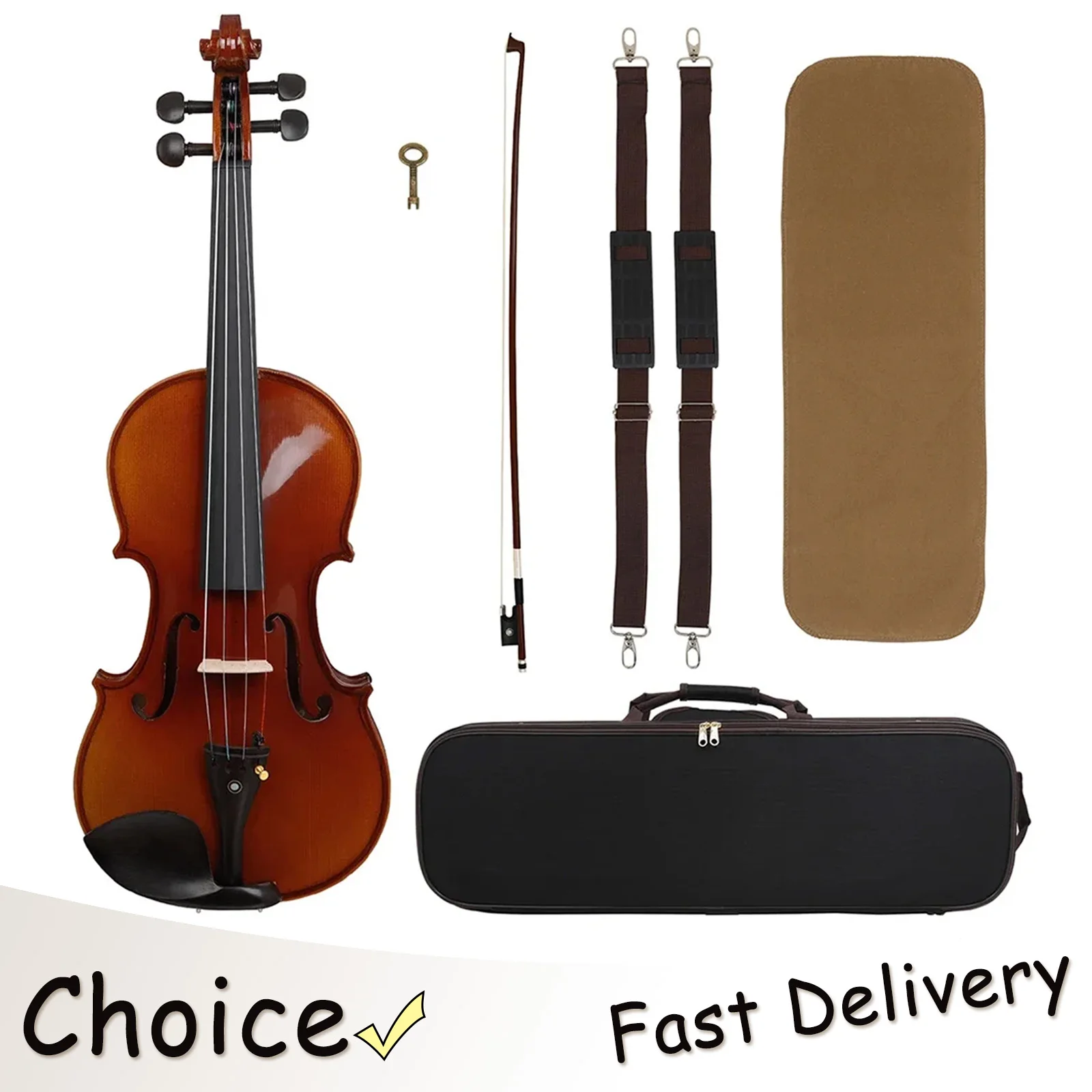 Astonvilla 4/4 Acoustic Violin AV-306 Handmade Violin Maple Body Violin Fiddle with Case Bow Beginners Professional 4/4 Violin