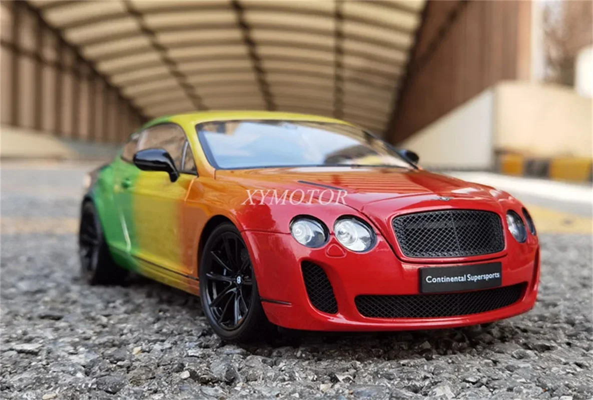 

Welly 1/18 For Bentley Continental GT Rainbow Diecast Metal Model Car Toys Hobby Gifts Ornament Collection Display