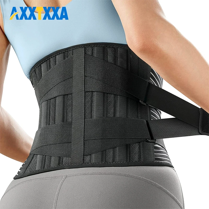 Back Braces for Lower Back Pain Relief with 6 Stays, Breathable Back Support Belt for Men/Women for work lumbar support belt