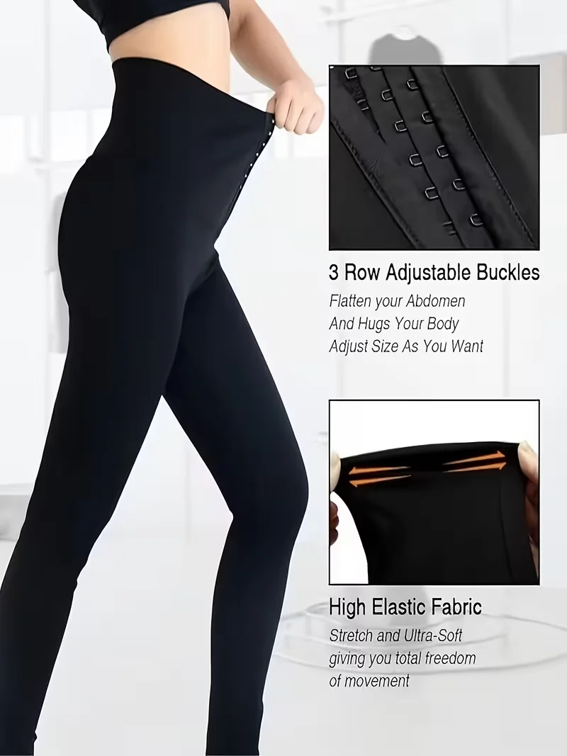 Damskie legginsy z wysokim stanem zapinane na guziki na wiosnę i lato, dopasowane spodnie sportowe i do jogi, odzież plus size/legginsy plus size