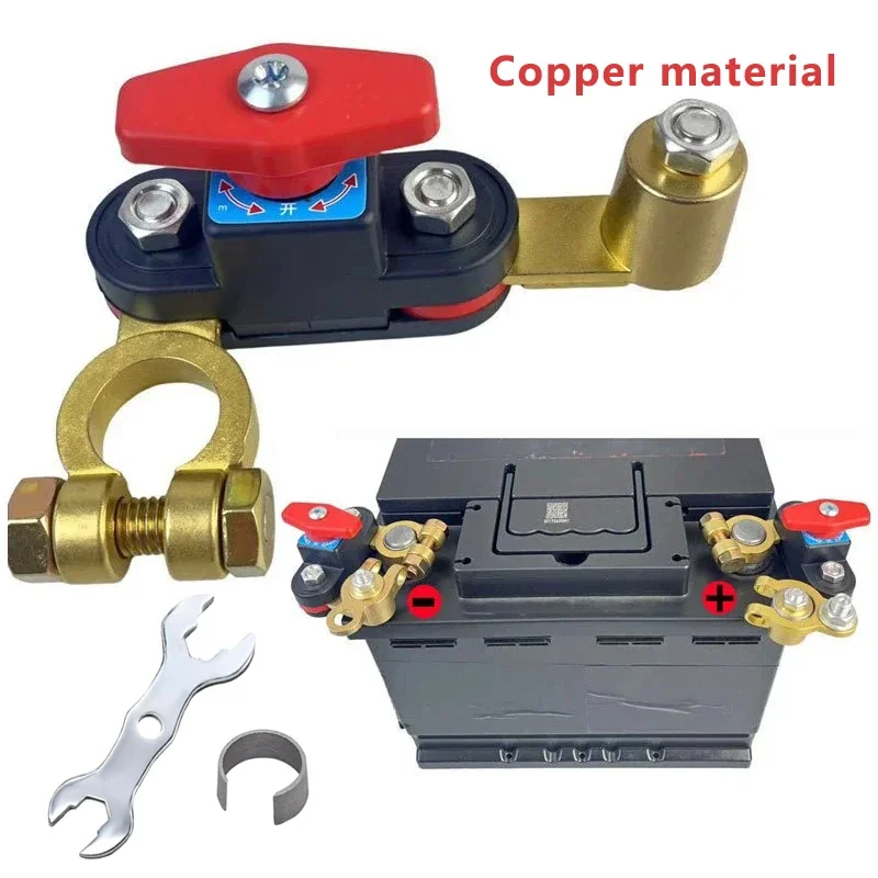 12–24V Car Battery Disconnect Switch, Pure Copper Power Cut-Off, Anti-Leakage Isolator RV Battery Disconnect Switch Easy Install