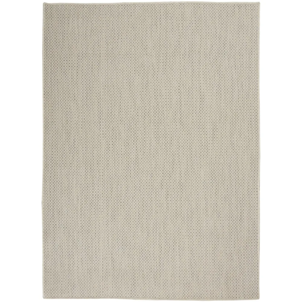 

Courtyard Indoor/Outdoor Ivory Silver 4' x 6' Area Rug, (4x6)