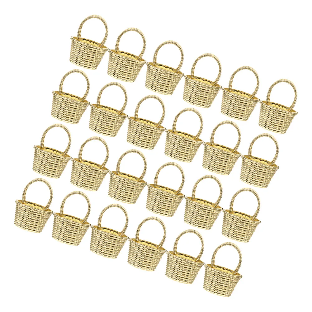 

24 Pcs Gold Plated Candy Boxes Elegant Flower Shape Small Storage Baskets for Wedding Party Favors Gift Packing Basket