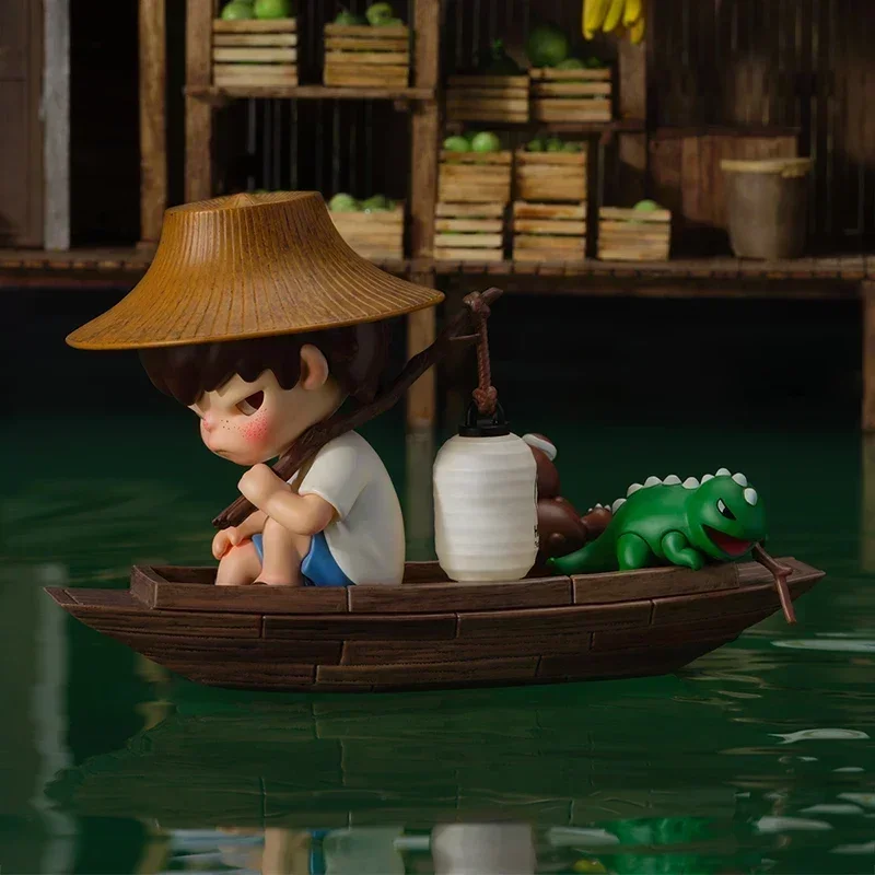 POP MART Hirono Floating Market Mystery Figure Blind Box Collectible Toy Home Decor Desktop Ornament Guess Bag