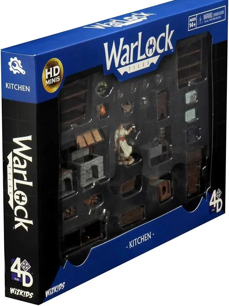 Hasbro Board Game Wizkids Warlock Tiles Kitchen Doors Archways Tavern 4D Tiles Miniature Scene Doll Gifts Toy Model Collect