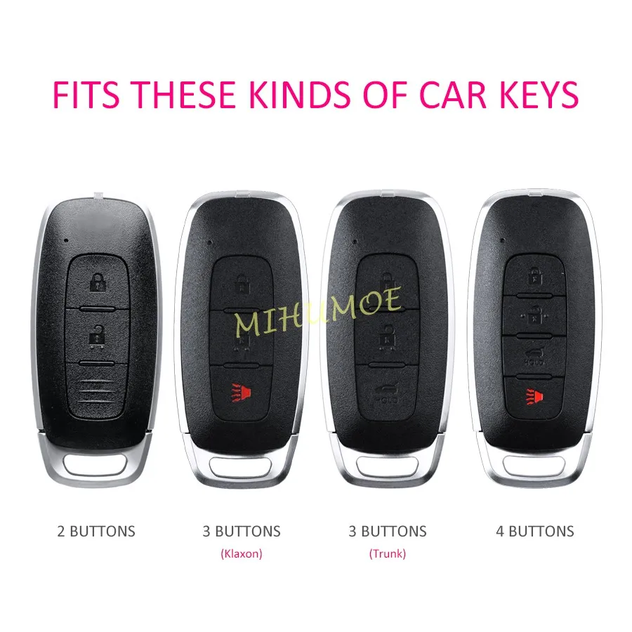 For 2023-2026 Nissan Rogue X-Trail Qashqai Ariya Kicks Serena Versa Pathfinder Sentra Juke Silicone Key Case Cover 2/3/4 Button