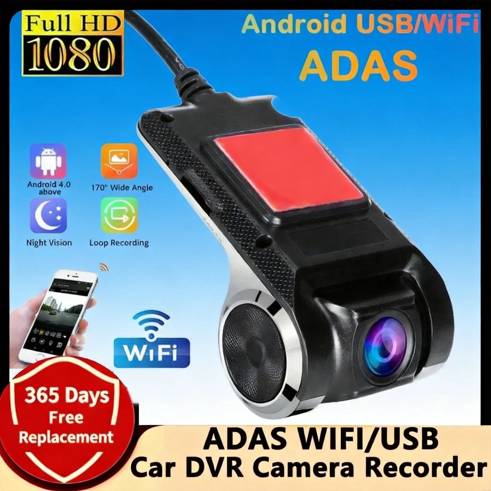 

USB Car DVR Dash Cam 1080P 4K HD WiFi Camera for Android Car DVD Player ADAS Night Vision Recorder