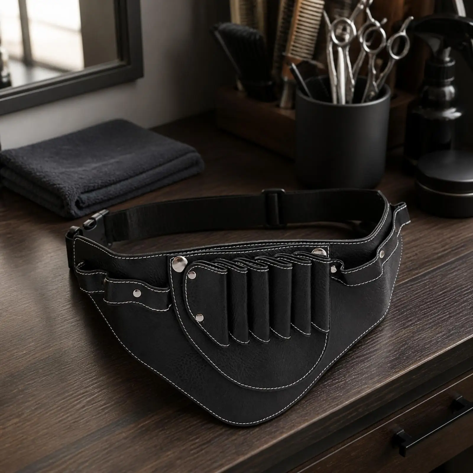 Hairstylist Waist Tool Pouch Hands-Open-Handed Waist Tool Pouch with Detachable Scissor Holder Holder Lightweight Contrast